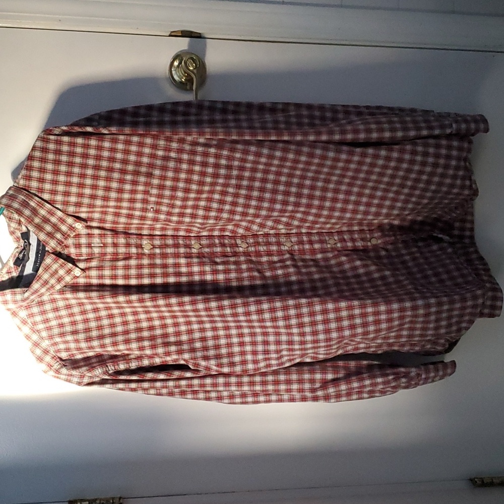 Tommy Hilfiger XXL button up long sleeve red, green & white design